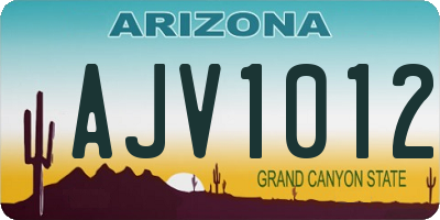 AZ license plate AJV1012