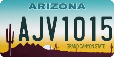 AZ license plate AJV1015