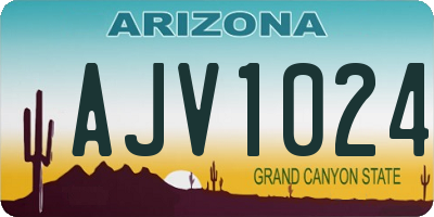 AZ license plate AJV1024