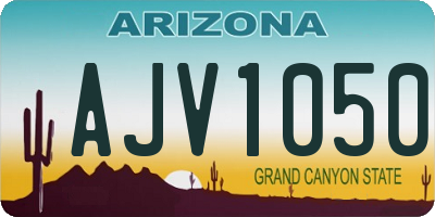 AZ license plate AJV1050