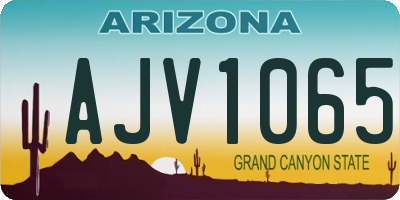 AZ license plate AJV1065