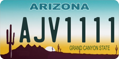 AZ license plate AJV1111
