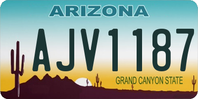 AZ license plate AJV1187