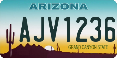 AZ license plate AJV1236
