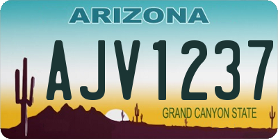 AZ license plate AJV1237