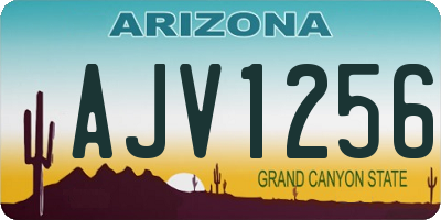 AZ license plate AJV1256