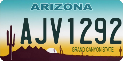 AZ license plate AJV1292