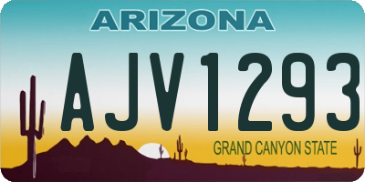 AZ license plate AJV1293