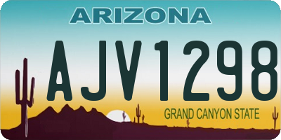 AZ license plate AJV1298