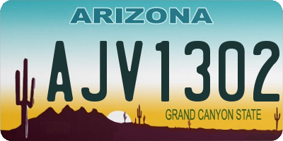 AZ license plate AJV1302