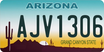 AZ license plate AJV1306