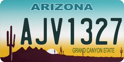 AZ license plate AJV1327