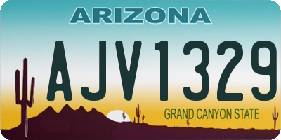 AZ license plate AJV1329