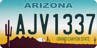 AZ license plate AJV1337