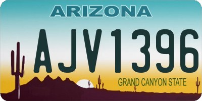 AZ license plate AJV1396