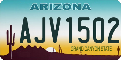 AZ license plate AJV1502