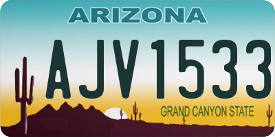 AZ license plate AJV1533