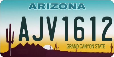 AZ license plate AJV1612