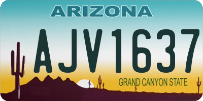 AZ license plate AJV1637