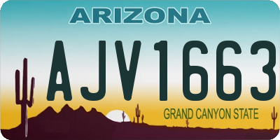 AZ license plate AJV1663