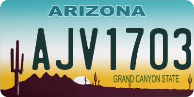 AZ license plate AJV1703