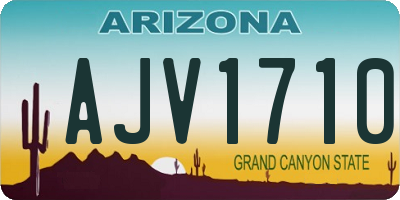 AZ license plate AJV1710