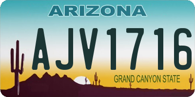 AZ license plate AJV1716