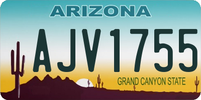 AZ license plate AJV1755