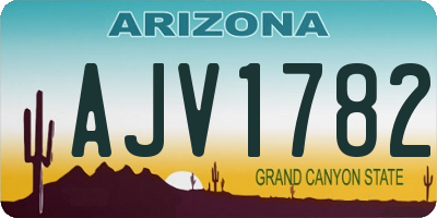 AZ license plate AJV1782