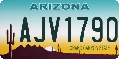 AZ license plate AJV1790