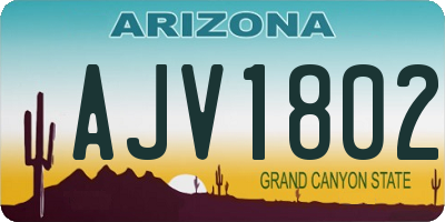 AZ license plate AJV1802