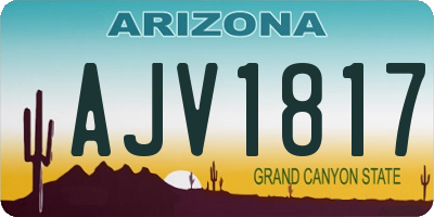 AZ license plate AJV1817