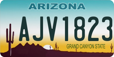 AZ license plate AJV1823