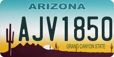 AZ license plate AJV1850