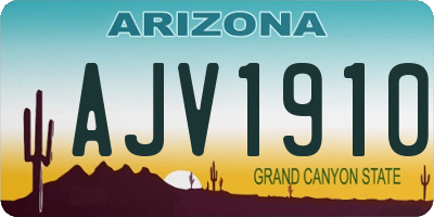 AZ license plate AJV1910