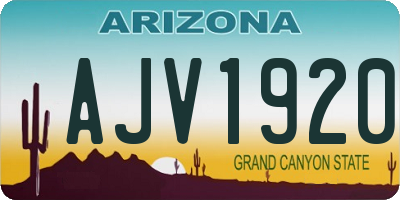 AZ license plate AJV1920