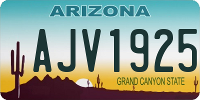 AZ license plate AJV1925