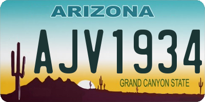 AZ license plate AJV1934