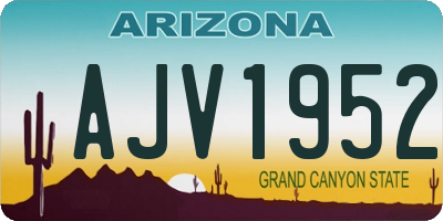 AZ license plate AJV1952