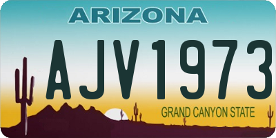 AZ license plate AJV1973