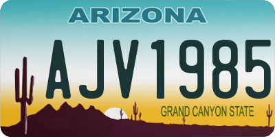 AZ license plate AJV1985