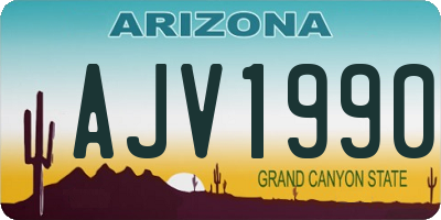 AZ license plate AJV1990
