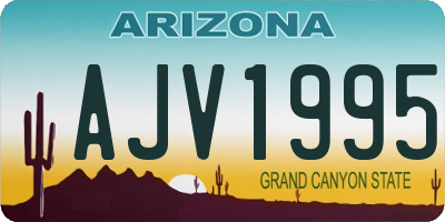 AZ license plate AJV1995