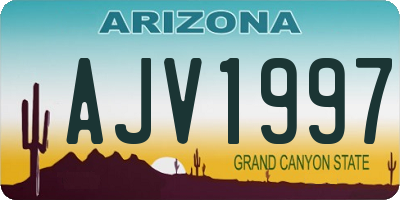 AZ license plate AJV1997