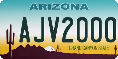 AZ license plate AJV2000