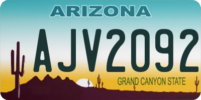 AZ license plate AJV2092
