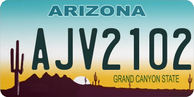 AZ license plate AJV2102