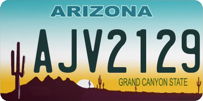 AZ license plate AJV2129
