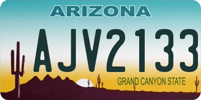 AZ license plate AJV2133