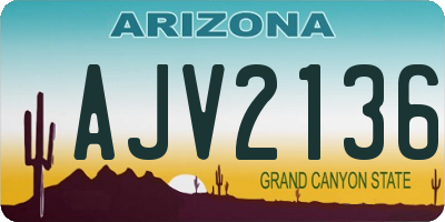 AZ license plate AJV2136